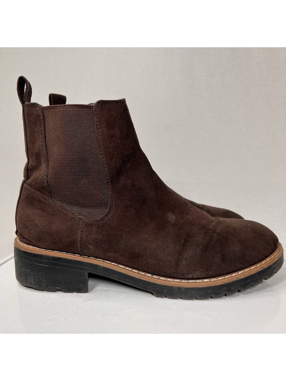 Kensie Kayla B Chelsea Faux Suede Ankle Boots Brown Women’s Size 9 M